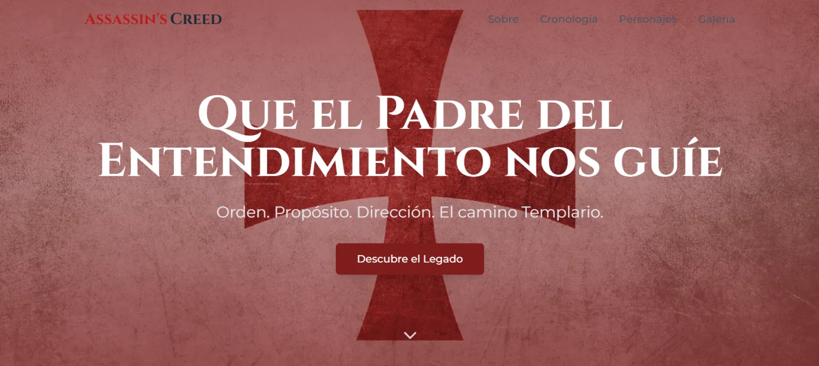 Vista 2 del proyecto Landing Page Assassin's Creed